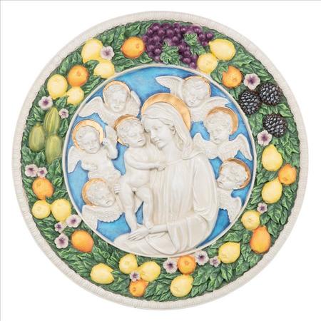 DESIGN TOSCANO Virgin Mary and Child Roundel Wall Sculpture EU534281